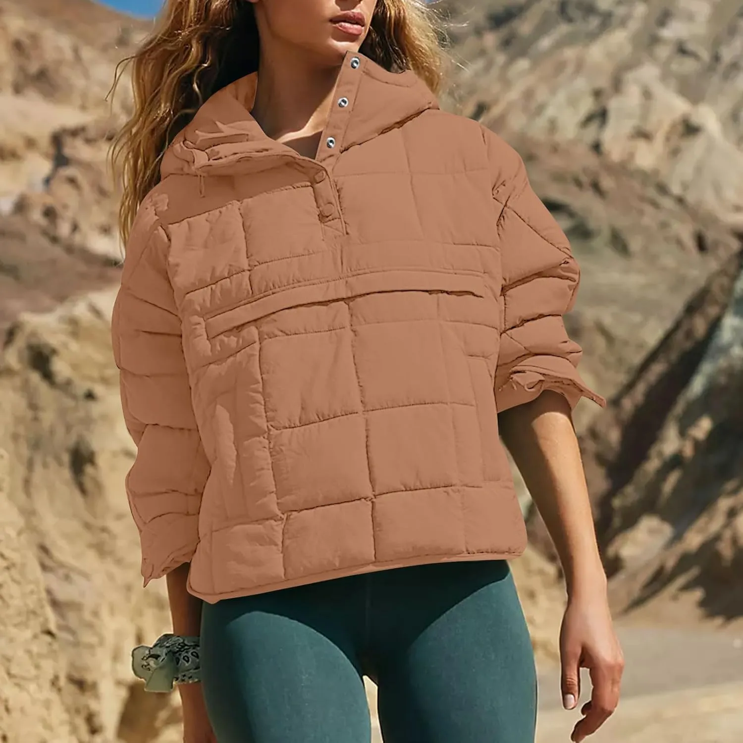 UOFOCO Womens Puffer Jacket with Hood Winter Packable Pullover Down Jackets Winter Quilted Jacket Coats for Women 2024