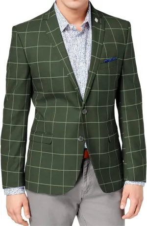Wangyue Mens Plaid Blazer Checkered Blazer Jackets Slim Fit Suit Notched Lapel Two Button Jacket Casual Sports Coat