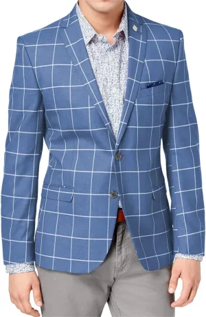 Wangyue Mens Plaid Blazer Checkered Blazer Jackets Slim Fit Suit Notched Lapel Two Button Jacket Casual Sports Coat