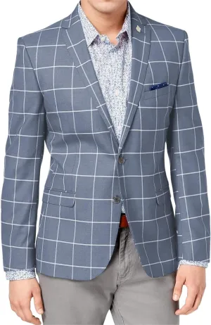 Wangyue Mens Plaid Blazer Checkered Blazer Jackets Slim Fit Suit Notched Lapel Two Button Jacket Casual Sports Coat