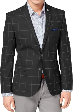 Wangyue Mens Plaid Blazer Checkered Blazer Jackets Slim Fit Suit Notched Lapel Two Button Jacket Casual Sports Coat