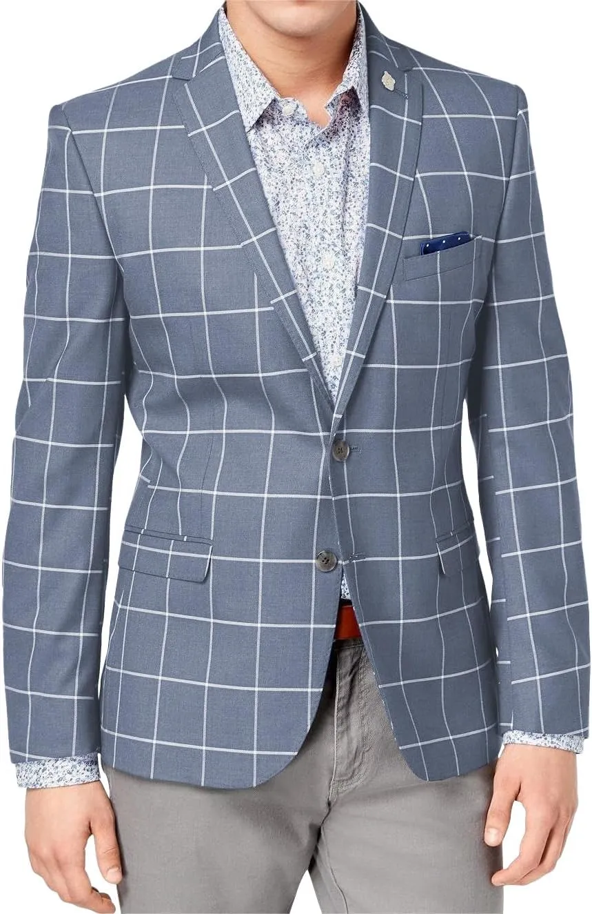 Wangyue Mens Plaid Blazer Checkered Blazer Jackets Slim Fit Suit Notched Lapel Two Button Jacket Casual Sports Coat