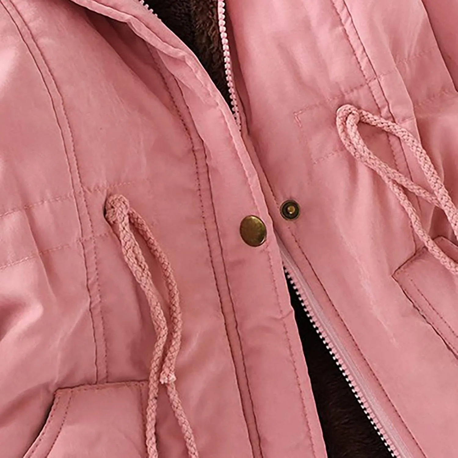 Warm Jacket Size Winter Coat Lapel Collar Long Sleeve Jacket Vintage Thicken Coat Womens 2024 Winter Zip Puffer