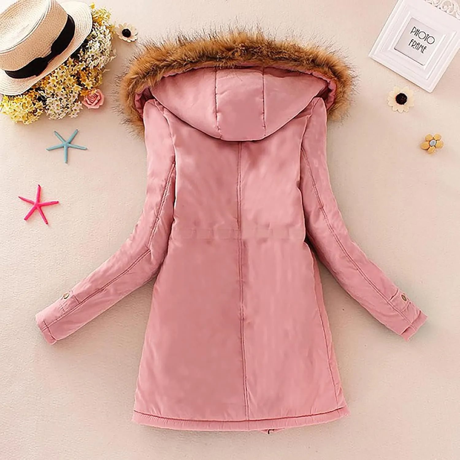 Warm Jacket Size Winter Coat Lapel Collar Long Sleeve Jacket Vintage Thicken Coat Womens 2024 Winter Zip Puffer