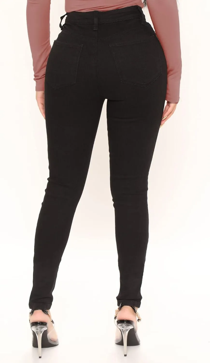 WAYRUNZ Women's Hight Waisted Stretch Skinny Jeans Denim Pants