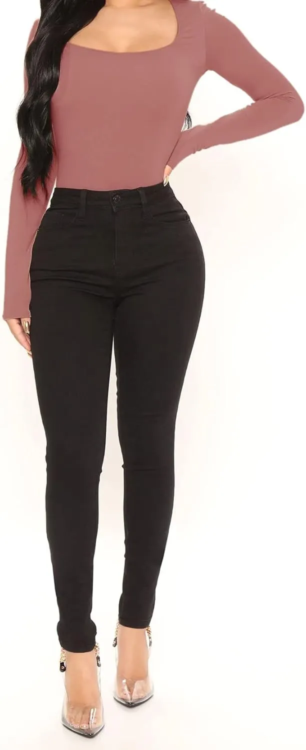 WAYRUNZ Women's Hight Waisted Stretch Skinny Jeans Denim Pants