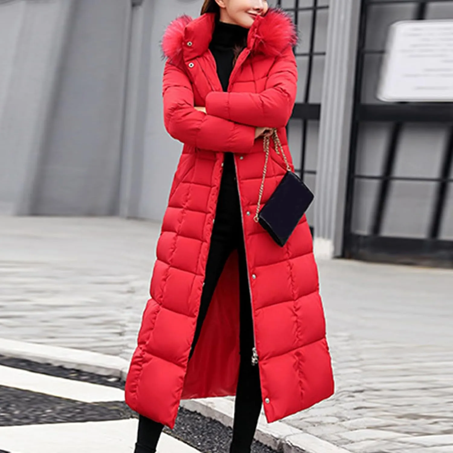Winter Parkas for Women, Women Winter Long Coat Waterproof Warm Long Puffer Jacket Parka Warm Down Padded Jacket Coat