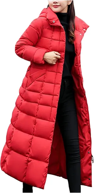 Winter Parkas for Women, Women Winter Long Coat Waterproof Warm Long Puffer Jacket Parka Warm Down Padded Jacket Coat