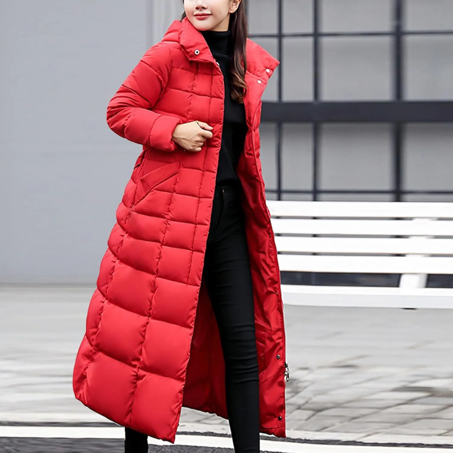 Winter Parkas for Women, Women Winter Long Coat Waterproof Warm Long Puffer Jacket Parka Warm Down Padded Jacket Coat