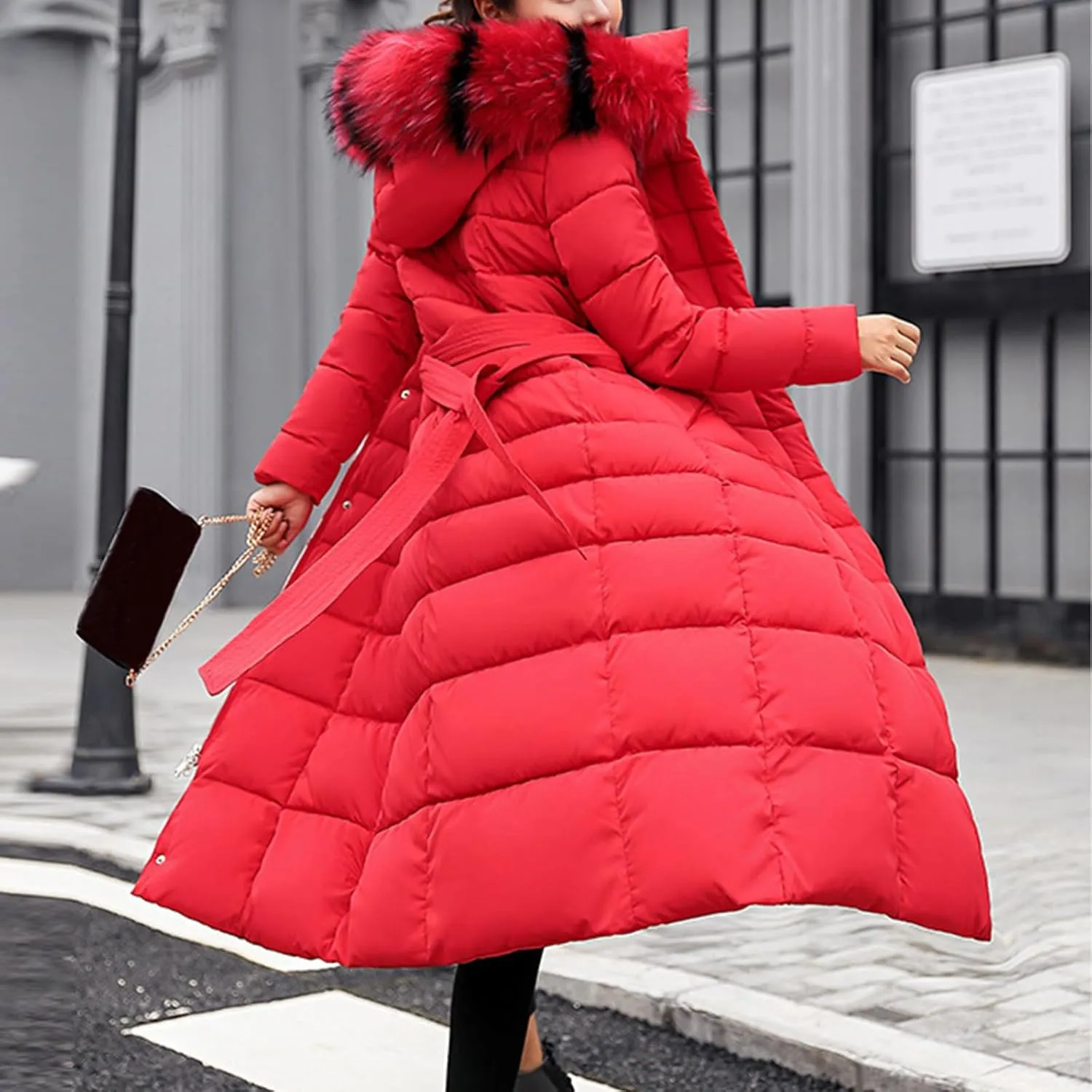 Winter Parkas for Women, Women Winter Long Coat Waterproof Warm Long Puffer Jacket Parka Warm Down Padded Jacket Coat