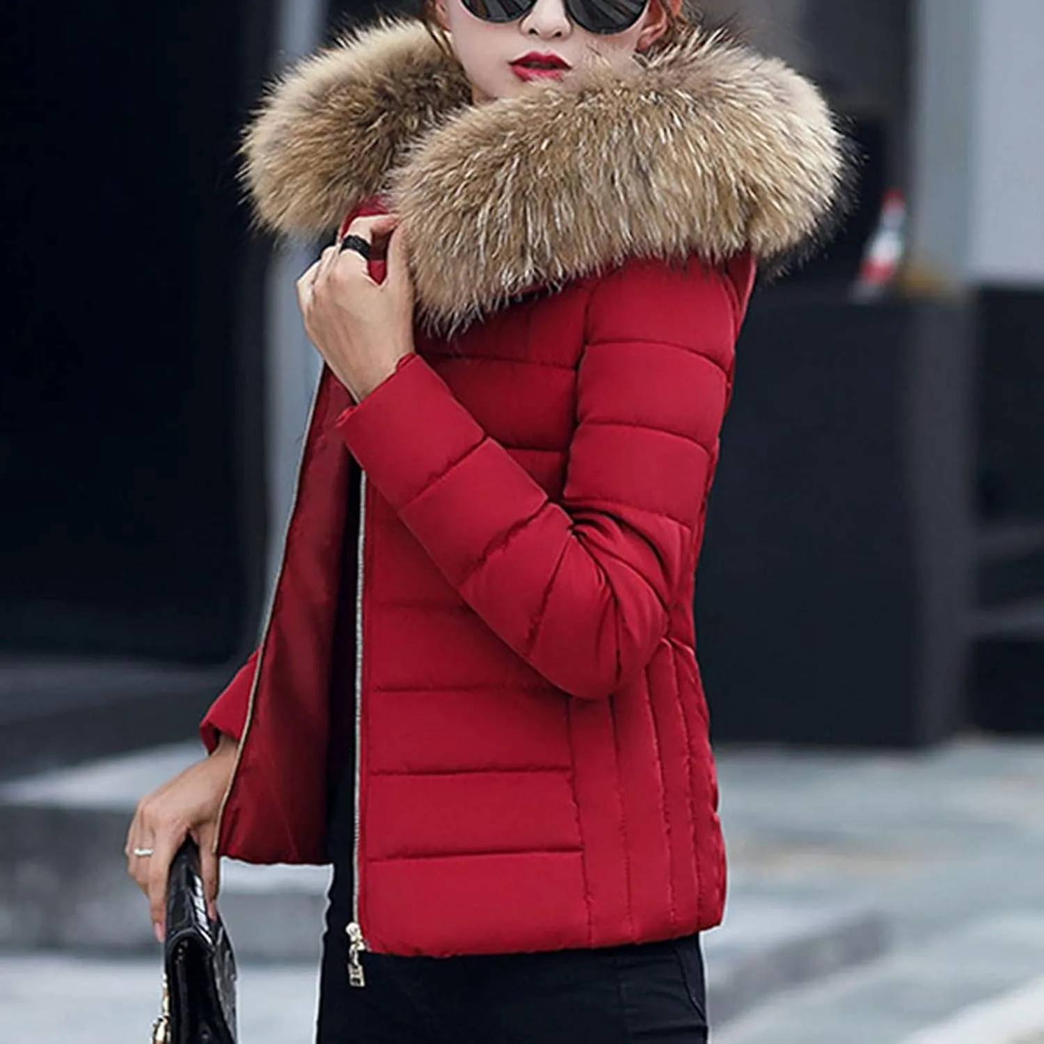 Winter Warm Parka Jacket Lapel Collar Long Sleeve Jacket Vintage Thicken Coat Jacket Warm Hooded Thick Padded