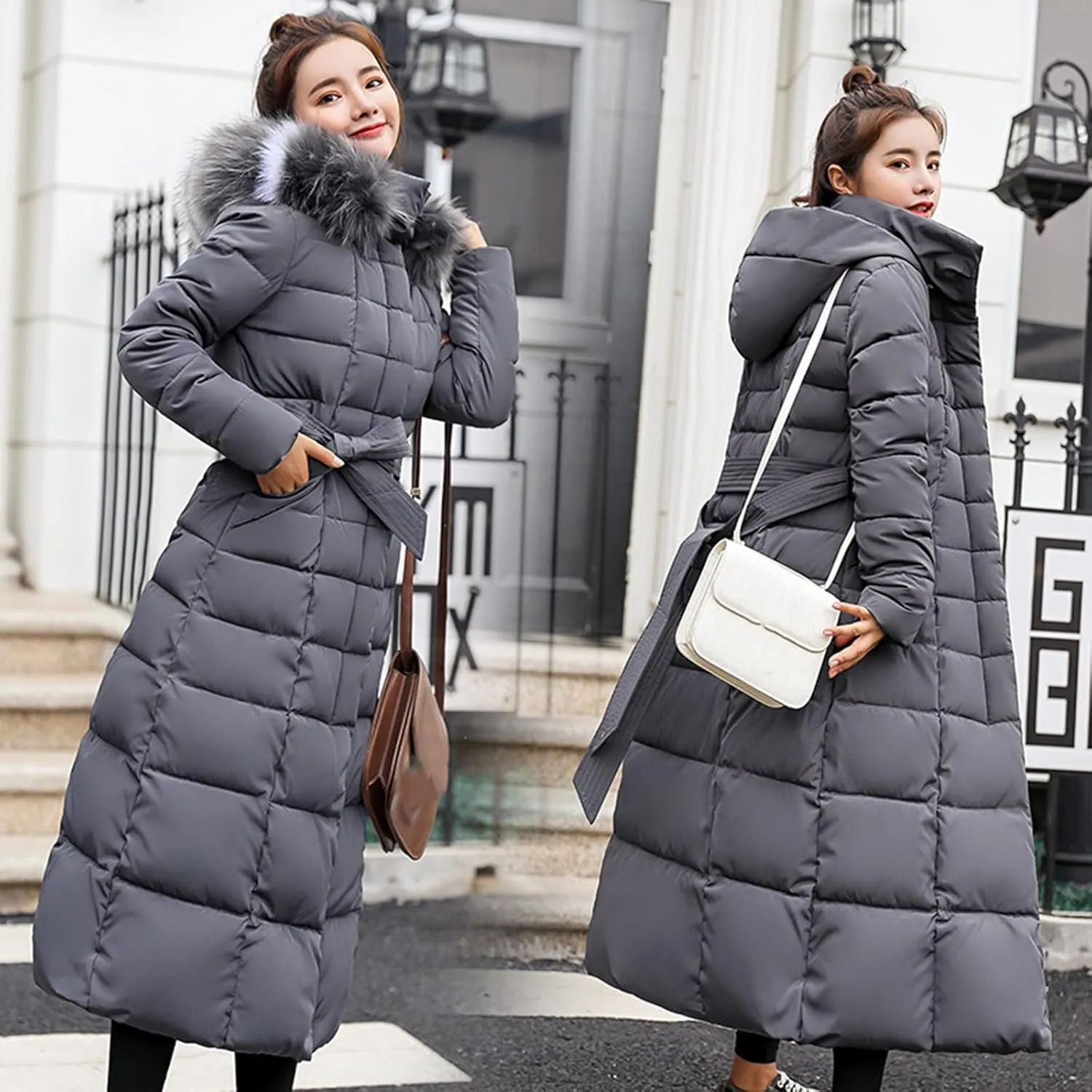 Winter Warm Parka Jacket Lapel Collar Long Sleeve Jacket Vintage Thicken Coat Jacket Warm Hooded Thick Padded