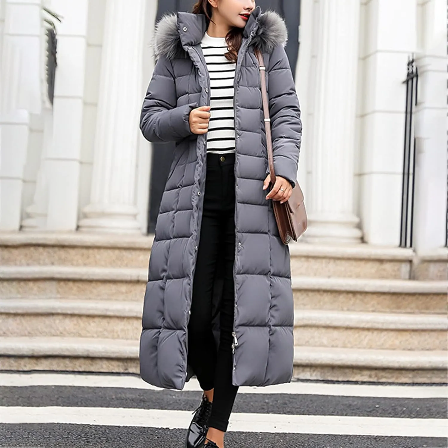 Winter Warm Parka Jacket Lapel Collar Long Sleeve Jacket Vintage Thicken Coat Jacket Warm Hooded Thick Padded
