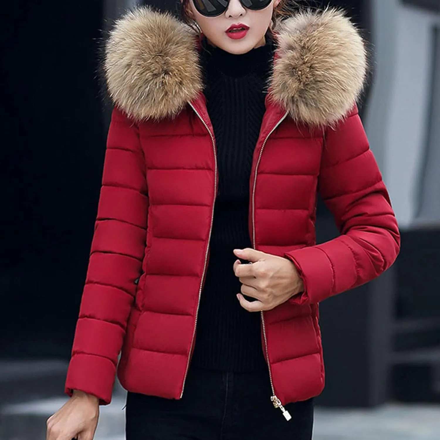 Winter Warm Parka Jacket Lapel Collar Long Sleeve Jacket Vintage Thicken Coat Jacket Warm Hooded Thick Padded