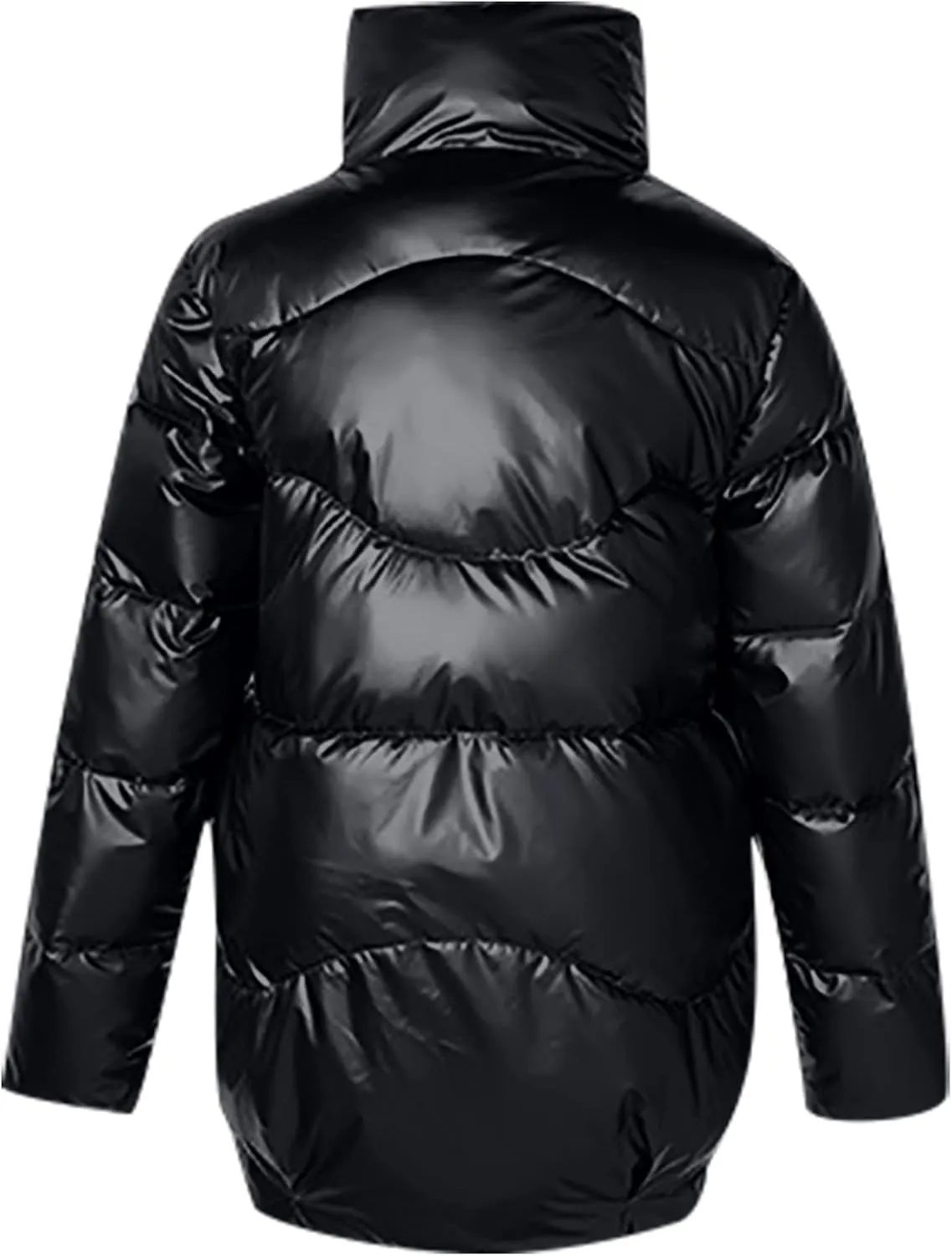 Wkishenl Women's Winter Long Sleeve Zip Puffer Jacket Stand Collar Baggy Down Coats Windproof Warm Outwear with Pockets