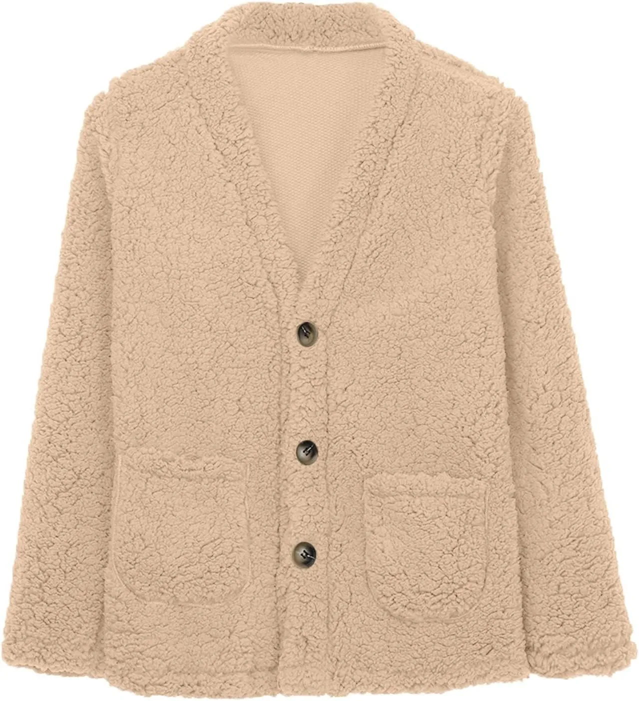 Women 2024 Winter Faux Fur Crop Coat Lapel Long Sleeve Fuzzy Fleece Outerwear Button Down Sherpa Jackets Fall Outfits