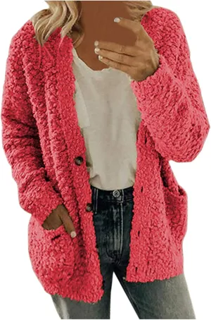 Women 2024 Winter Faux Fur Crop Coat Lapel Long Sleeve Fuzzy Fleece Outerwear Button Down Sherpa Jackets Fall Outfits