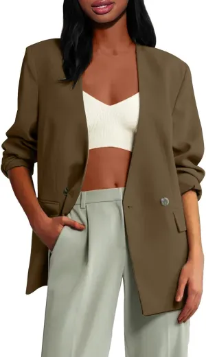 Women Blazers Fashion Dressy Office for Women Jackets Cropped Prtite Winter Cardigan Baggy Herringbone Cardigan