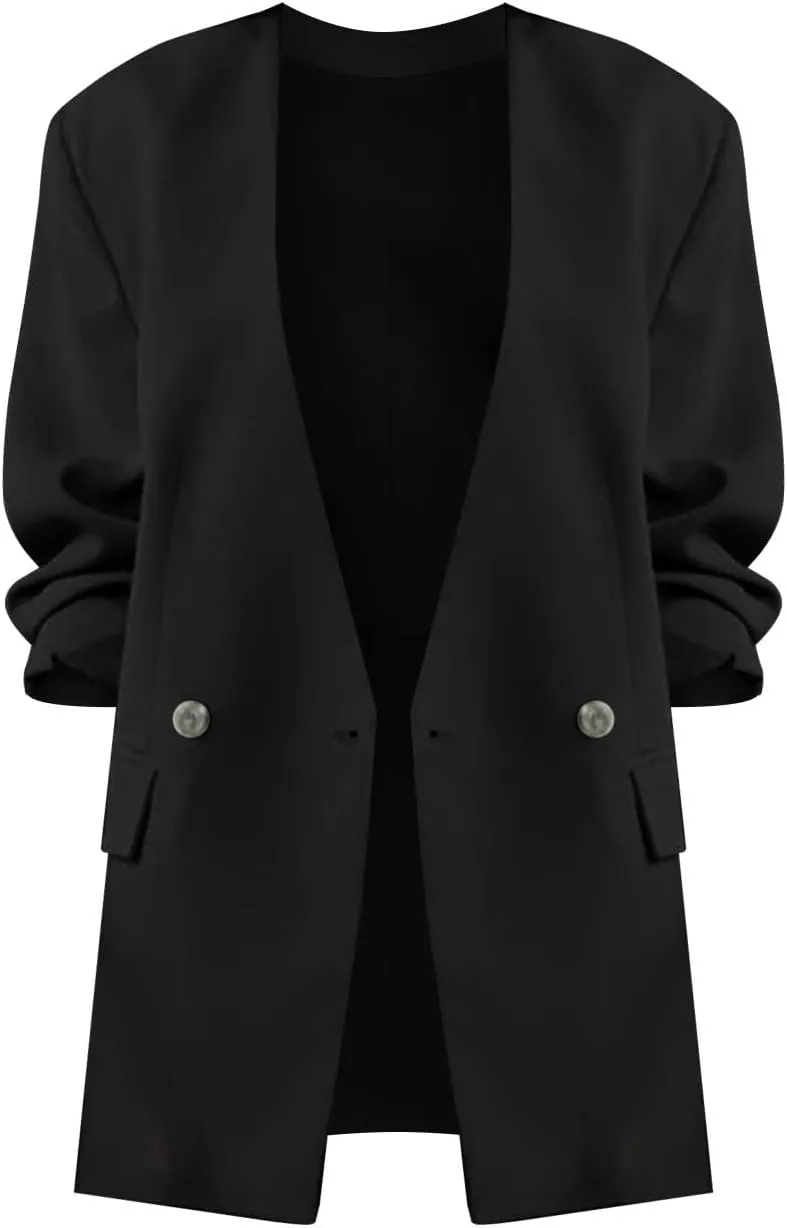 Women Blazers Fashion Dressy Office for Women Jackets Cropped Prtite Winter Cardigan Baggy Herringbone Cardigan