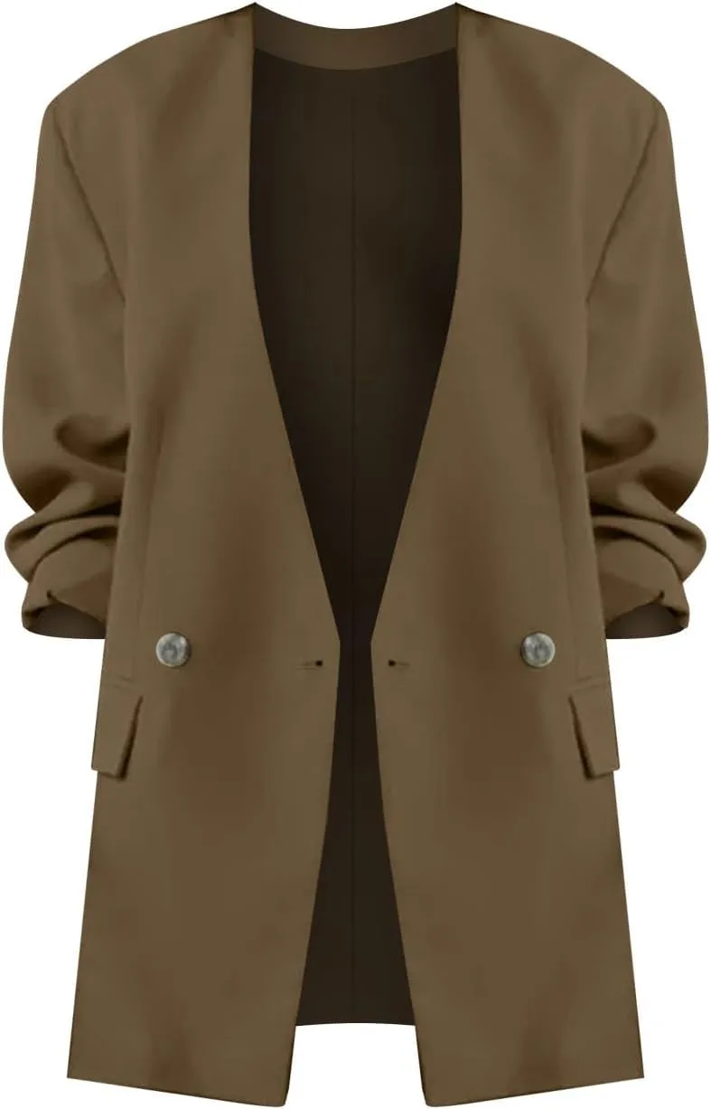 Women Blazers Fashion Dressy Office for Women Jackets Cropped Prtite Winter Cardigan Baggy Herringbone Cardigan