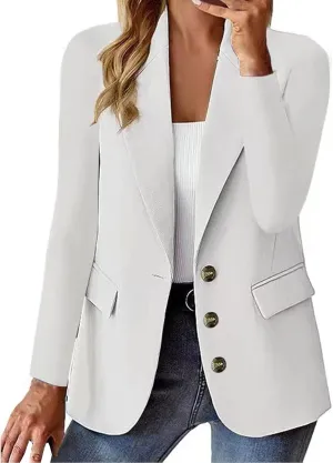 Women Blazers Fashion Dressy Tweed Women's Suit Cropped Dressy Trendy Blazers Pluse Size With Pockets Cardigan