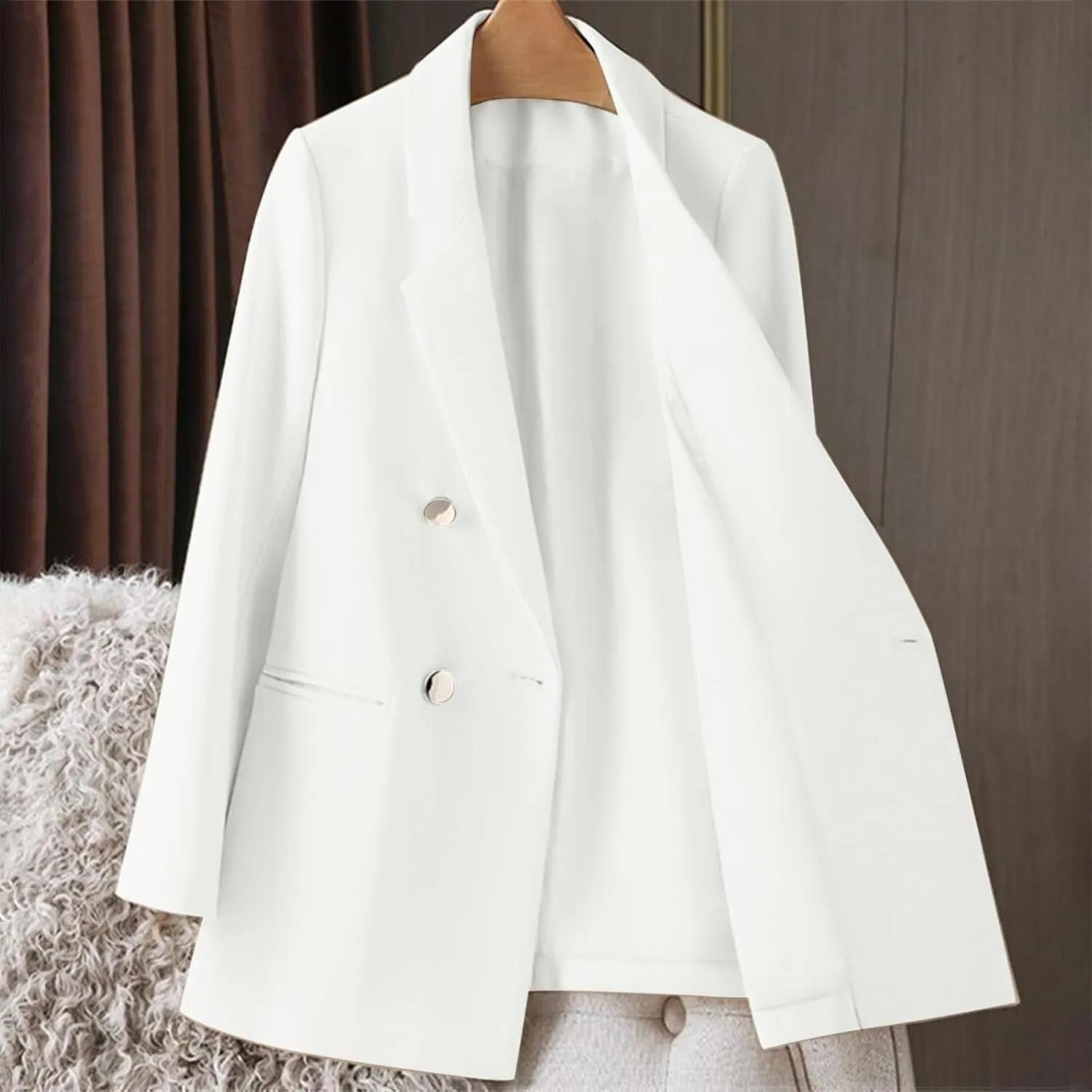Women Blazers for Work Casual Business for Women Blazer Crop Dressy Fall Winter Jackets Loose Herringbone Top