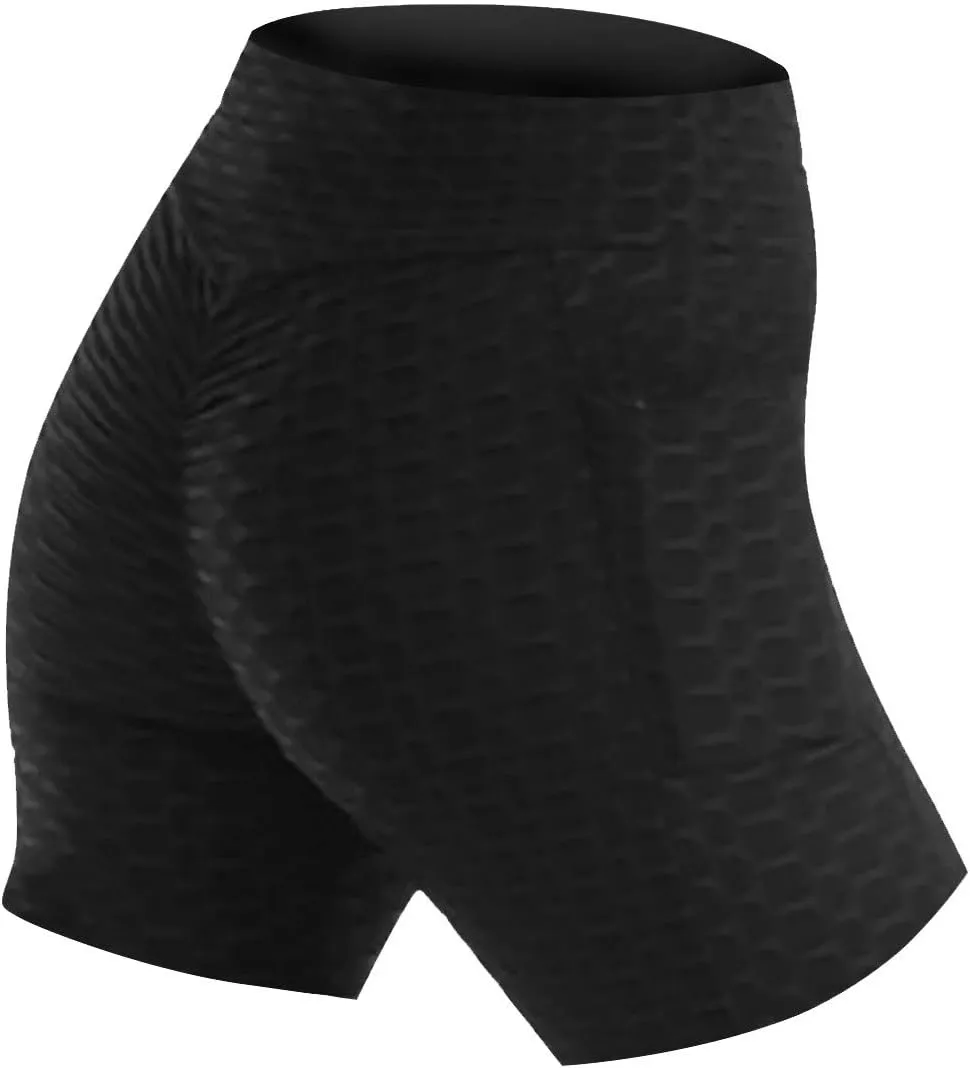 Women Butt Lift Yoga Shorts Tummy Control Plus Size High Waist Butt Lifting Compression Running Textured Booty Leggings