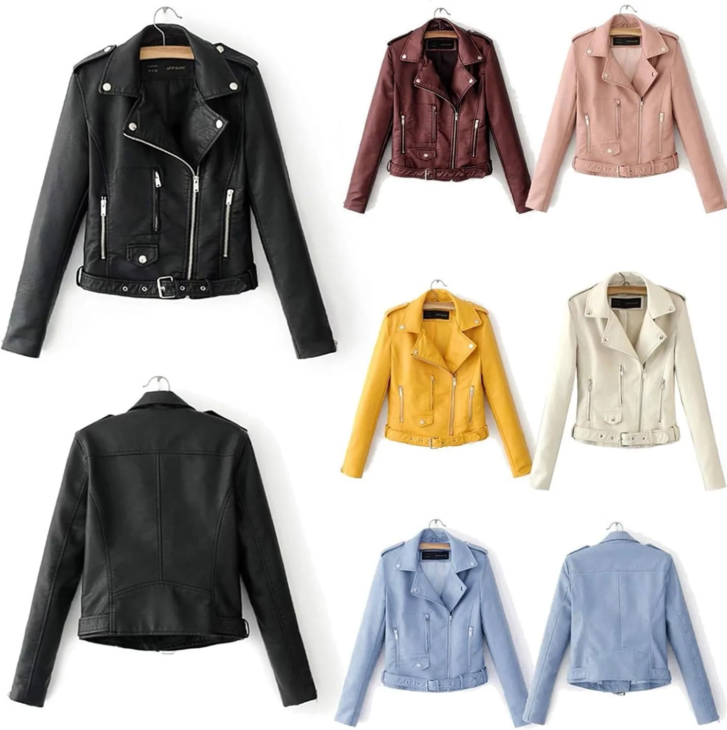 Women Cropped Jacket Biker Moto Jackets Lightweight Open Front Cardigan Trendy 2025 Fall Outfit