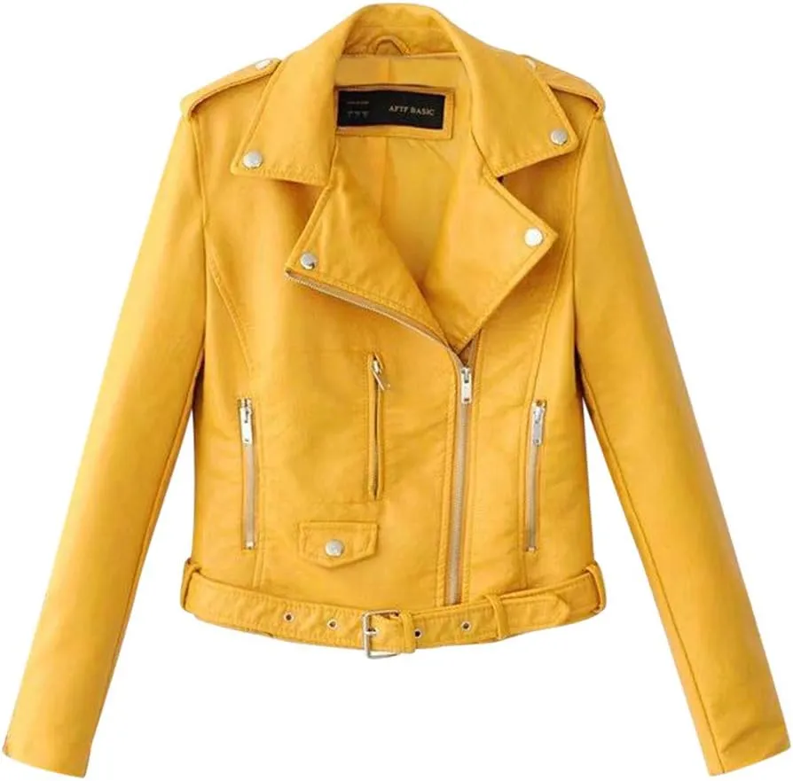 Women Cropped Jacket Biker Moto Jackets Lightweight Open Front Cardigan Trendy 2025 Fall Outfit