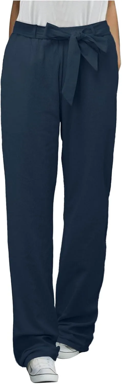 Women Linen Summer Baggy Palazzo Lounge Pants Low Waist Baggy Stretchy Plus Size Trousers Trendy