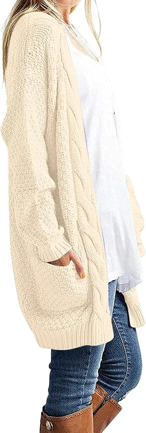 Women Oversized Cardigan Sweaters Trendy Casual V-Neck Long Sleeve Warm Chunky Knit Slouchy Oversized Wrap Sweater Coats