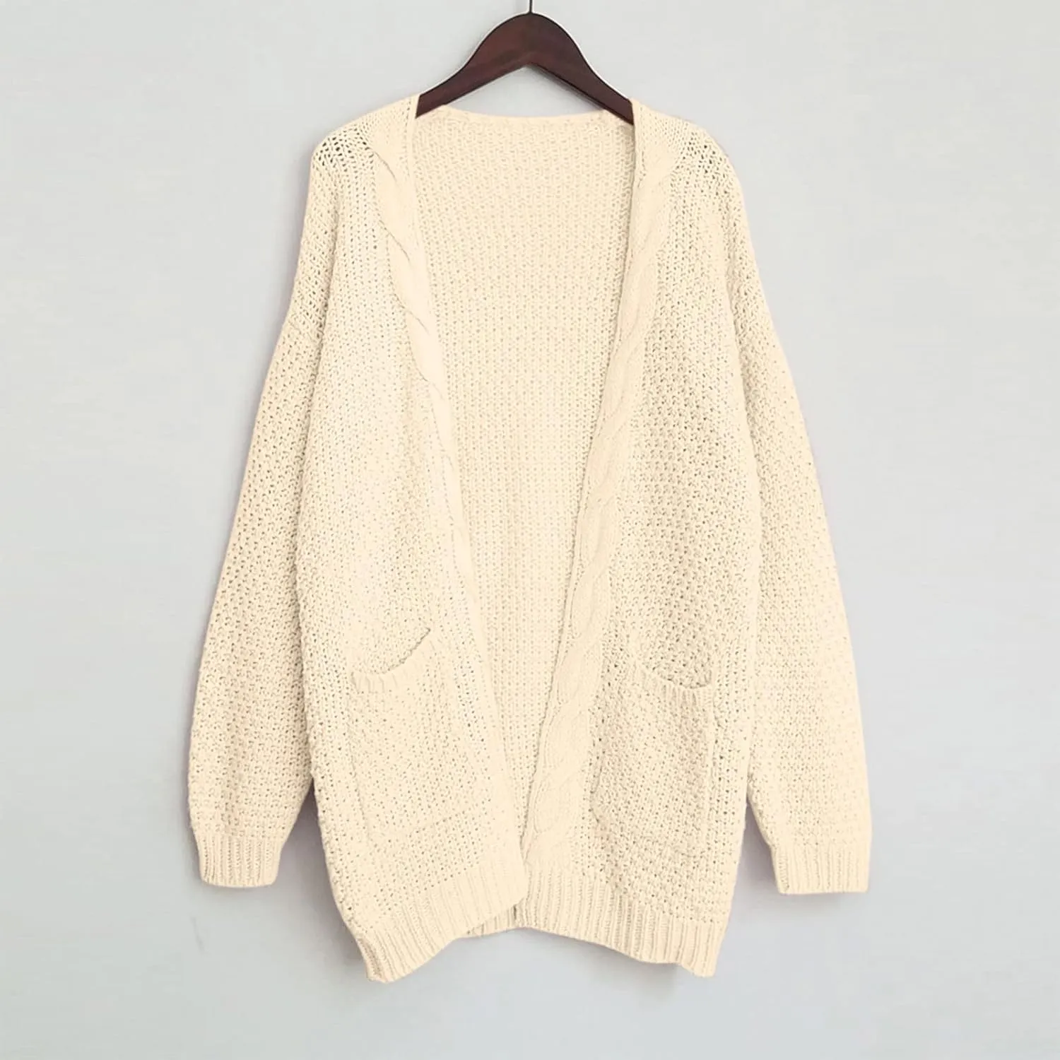 Women Oversized Cardigan Sweaters Trendy Casual V-Neck Long Sleeve Warm Chunky Knit Slouchy Oversized Wrap Sweater Coats