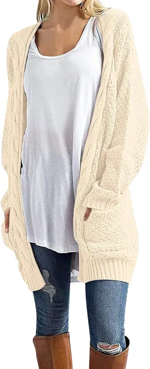 Women Oversized Cardigan Sweaters Trendy Casual V-Neck Long Sleeve Warm Chunky Knit Slouchy Oversized Wrap Sweater Coats