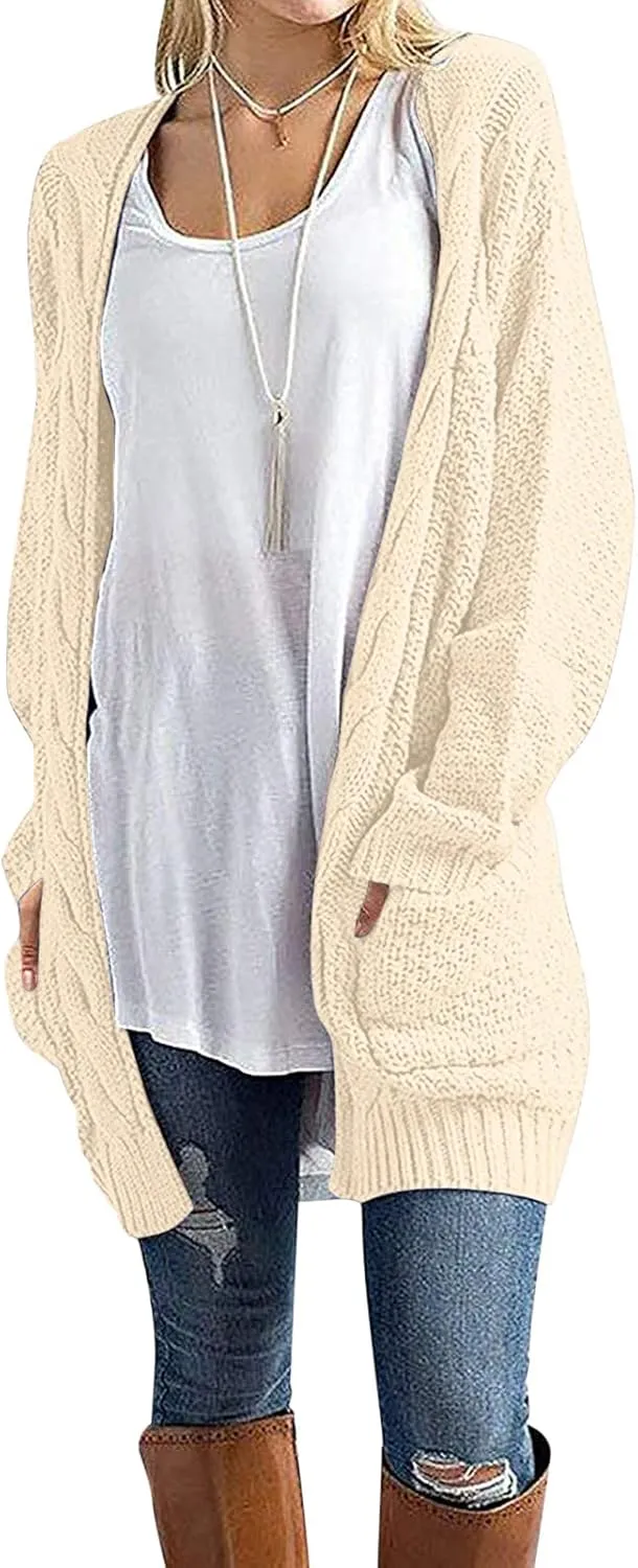 Women Oversized Cardigan Sweaters Trendy Casual V-Neck Long Sleeve Warm Chunky Knit Slouchy Oversized Wrap Sweater Coats