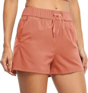 Women Summer Sporst Shorts Casual Drawstring Elastic Waisted Running Workout Shorts Lightweight Comfortable Shorts