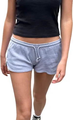 Women Sweat Shorts Summer Casual Drawstring Low Waisted Athletic Shorts Comfy Lounge Workout Yoga Running Shorts