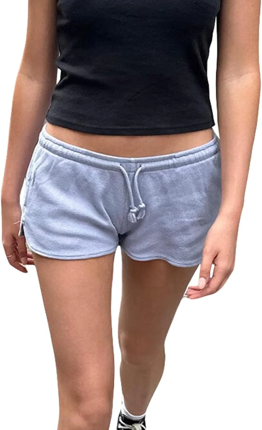 Women Sweat Shorts Summer Casual Drawstring Low Waisted Athletic Shorts Comfy Lounge Workout Yoga Running Shorts