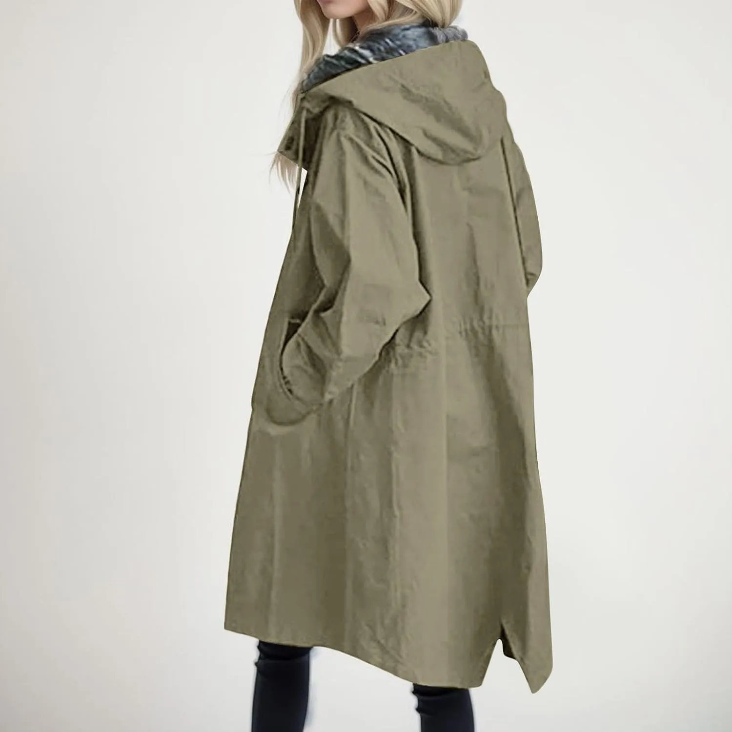 Women Trench Coat/Windbreaker Spring and Fall Fashion,Water Resistant Thin Transition Jacket