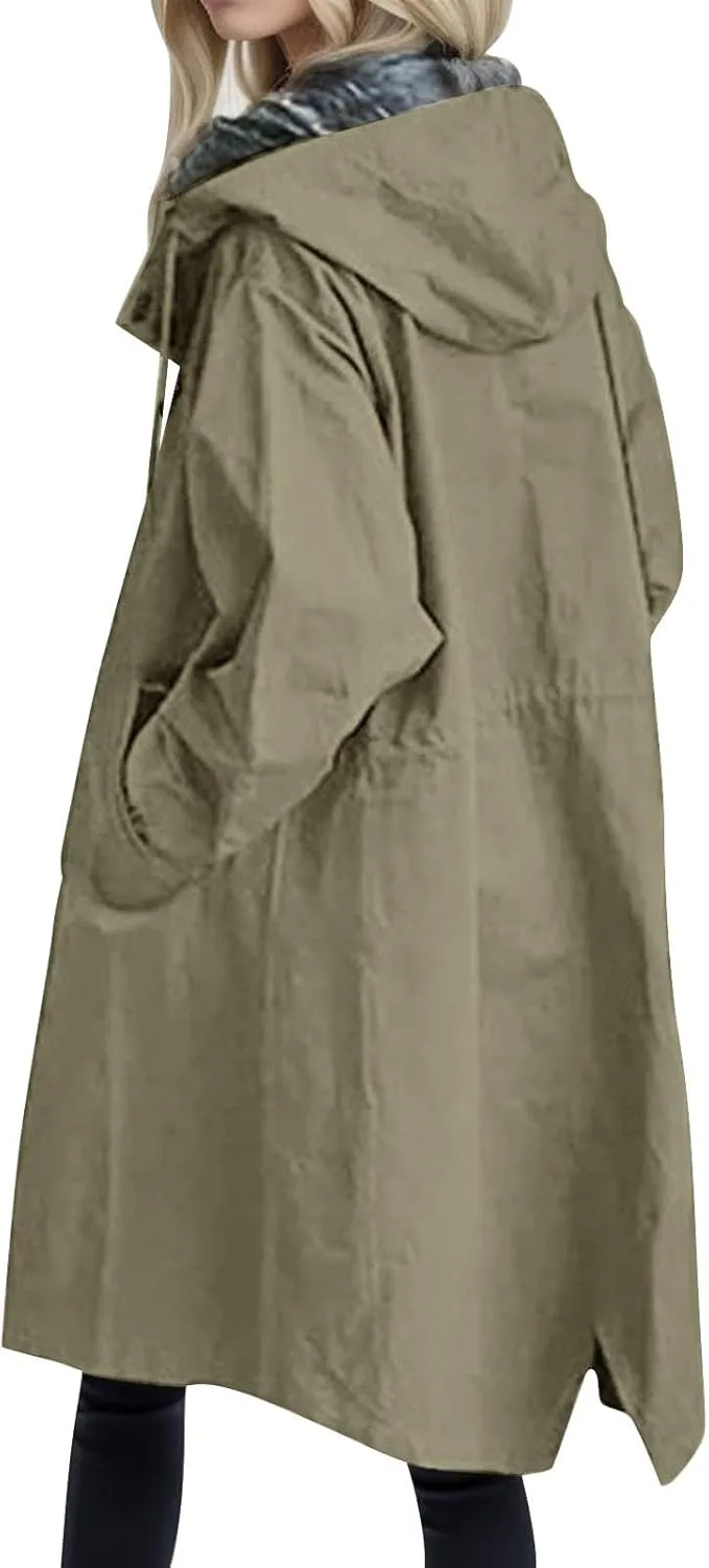 Women Trench Coat/Windbreaker Spring and Fall Fashion,Water Resistant Thin Transition Jacket