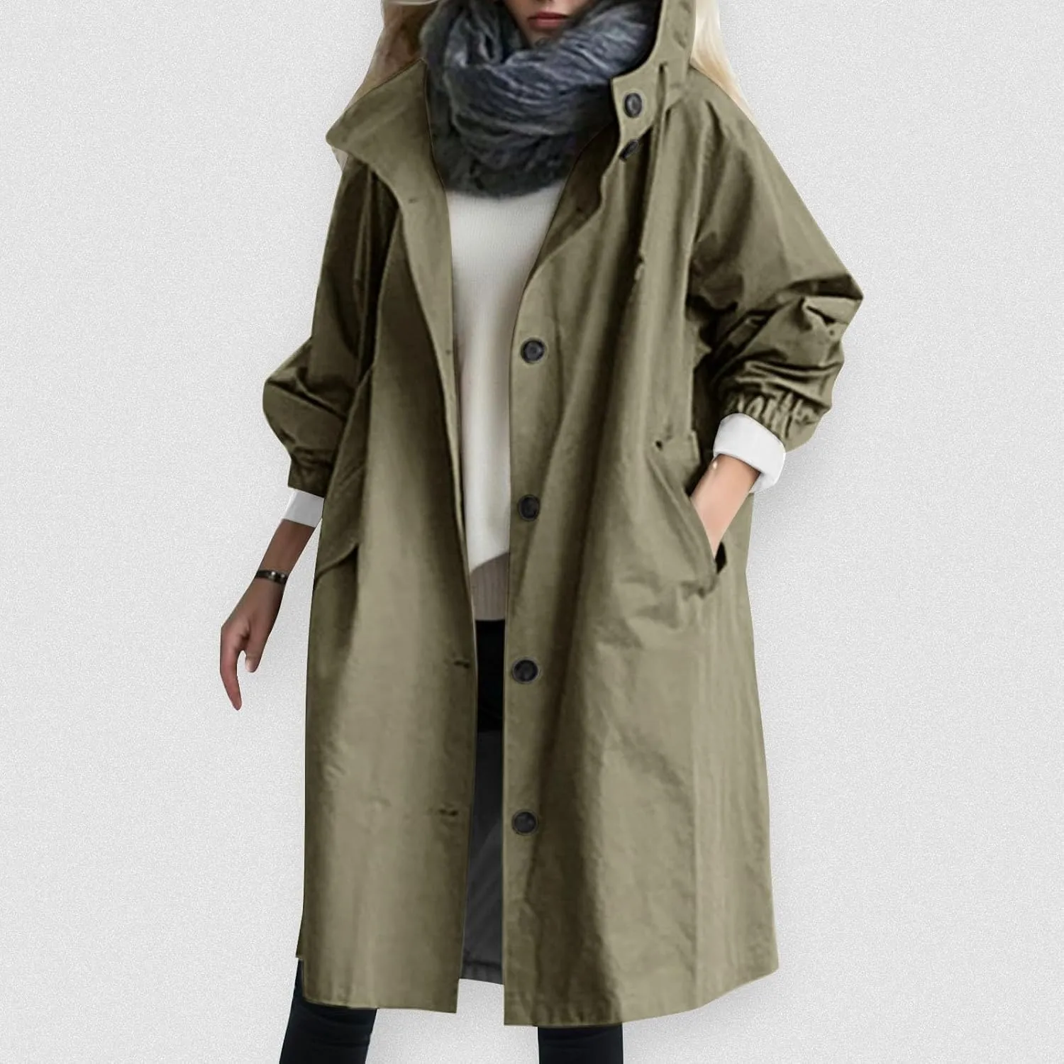 Women Trench Coat/Windbreaker Spring and Fall Fashion,Water Resistant Thin Transition Jacket