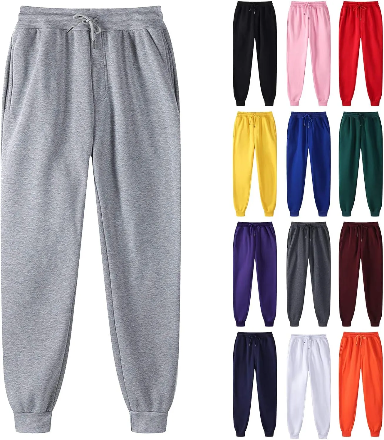 Womens Baggy Cinch Bottom Sweatpant Drawstring Elastic Waist Sports Gym Athletic Casual Jogger Pants Baggy Lounge Sweat Pants