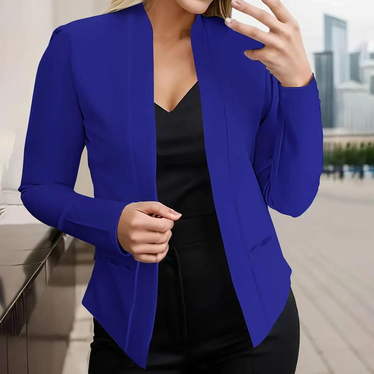 Women's Blazers & Suit Jackets Causal Ladies Top Long Sleeve Causal Fancy Jackets Pluse Size Herringbone Coat