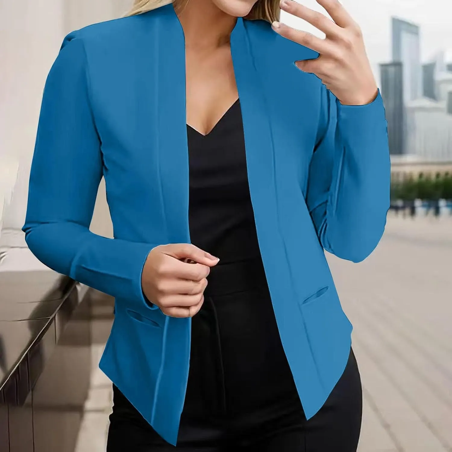 Women's Blazers & Suit Jackets Causal Ladies Top Long Sleeve Causal Fancy Jackets Pluse Size Herringbone Coat