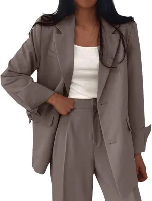 Women's Blazers & Suit Jackets Work Womens Top Buttonn Causal Lightweight Coat Fit It With Pockets Cardigan