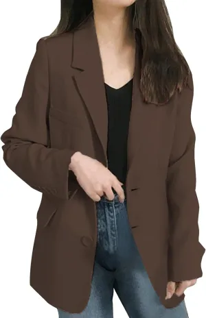 Womens Blazers for Work Casual Business Women Jacket Open Front Causal Novelty Top Baggy With Pockets Blazers