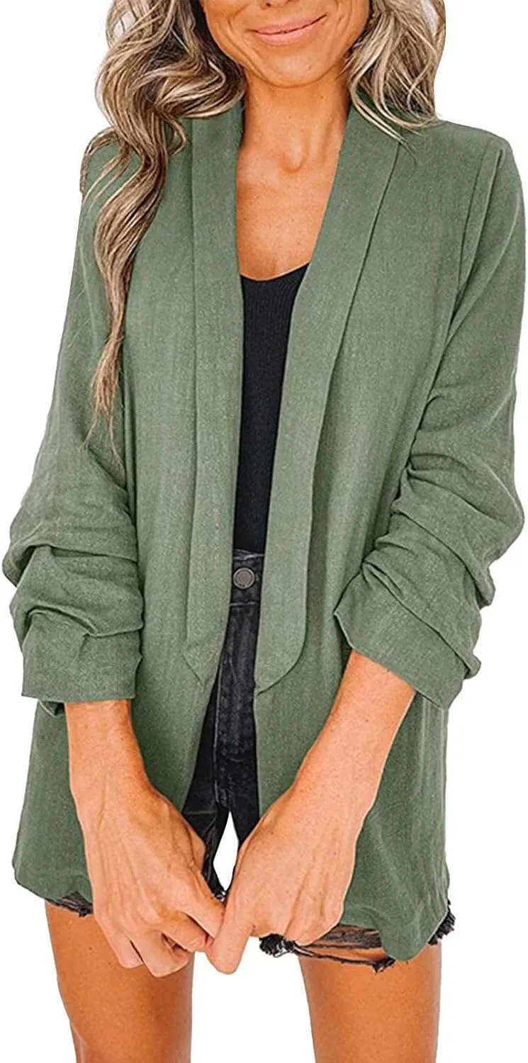Womens Blazers for Work Casual Causal Women Jacket Long Sleeve Cute Fall Winter Suit Loose Fit Herringbone Blazer