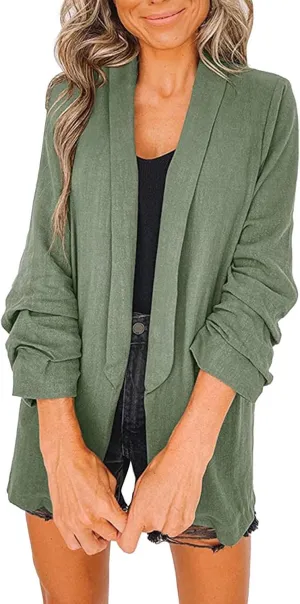 Womens Blazers for Work Casual Causal Women Jacket Long Sleeve Cute Fall Winter Suit Loose Fit Herringbone Blazer