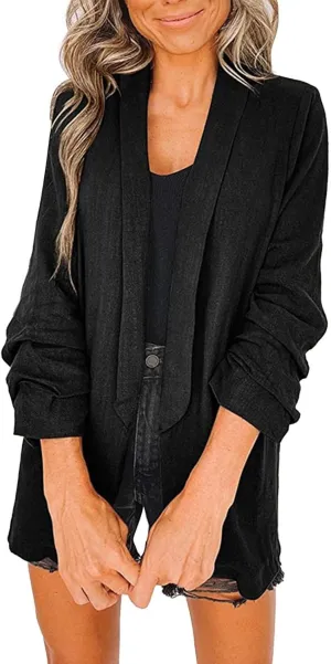 Womens Blazers for Work Casual Causal Women Jacket Long Sleeve Cute Fall Winter Suit Loose Fit Herringbone Blazer