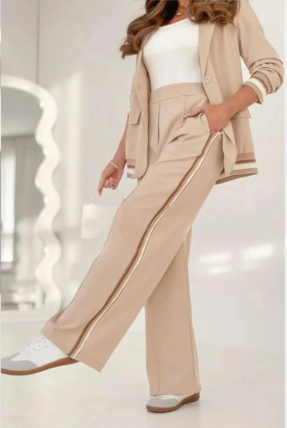 Women's Business Blazer Pant Suit Set for Work Office Two Piece Sets Pants Suits Professional Blazer Pantsuits Set