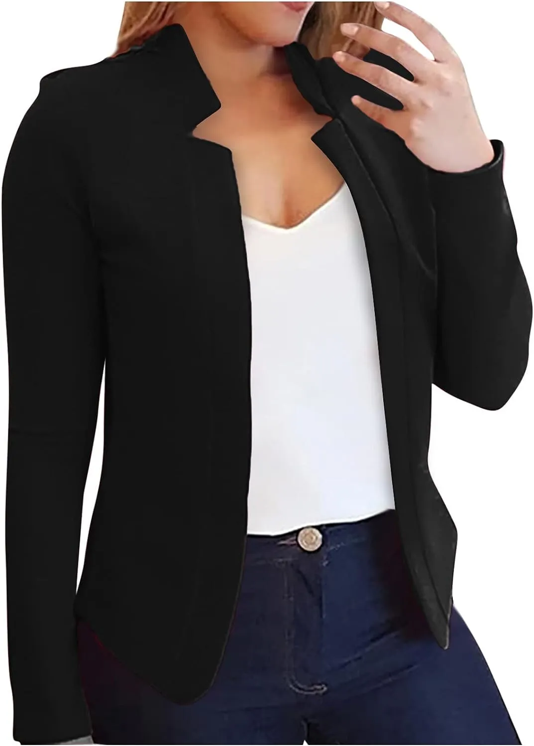 Women's Business Casual Blazers Lightweight Office Jacket Plus Size Open Front Blazer Cropped Blazer Dressy Jackets